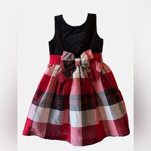 Dressed up by Gymboree Dress Black Velvet Bodice Gingham Plaid Bottom Size 4